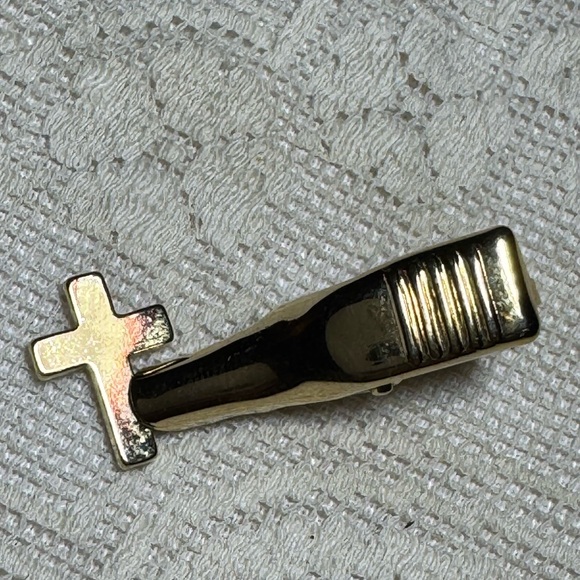 Estate Other - Estate Golden Toned Cross Tie Clip